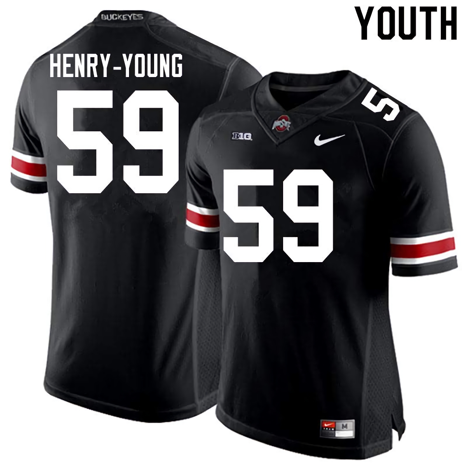 Darrion Henry-Young Ohio State Buckeyes Youth NCAA #59 Nike Black College Stitched Football Jersey GPA5156MI